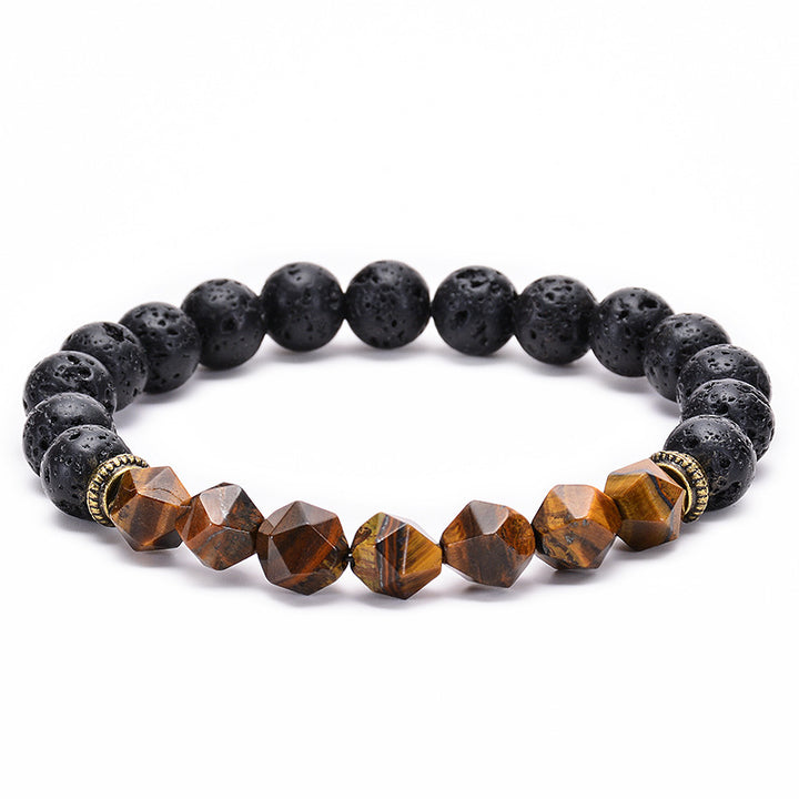 Tiger Eye With Lava Stone Protection Bracelet - Tiger Eye - image 3