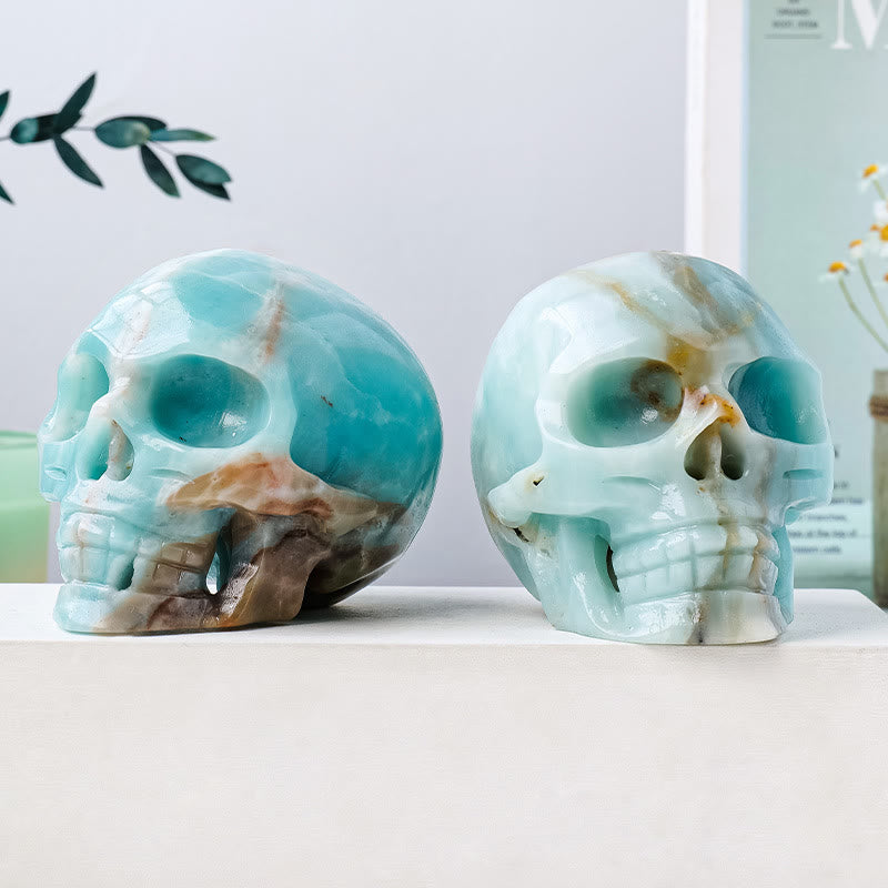 Olivenorma Natural Amazonite Gemstone Decoration Crystal Skull - image 2