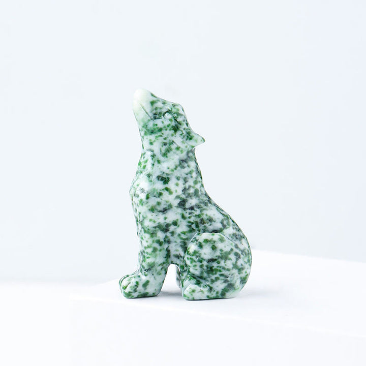 Olivenorma Natural Crystal Little Wolf Boy Gemstone Decoration - Green Jade - image 11