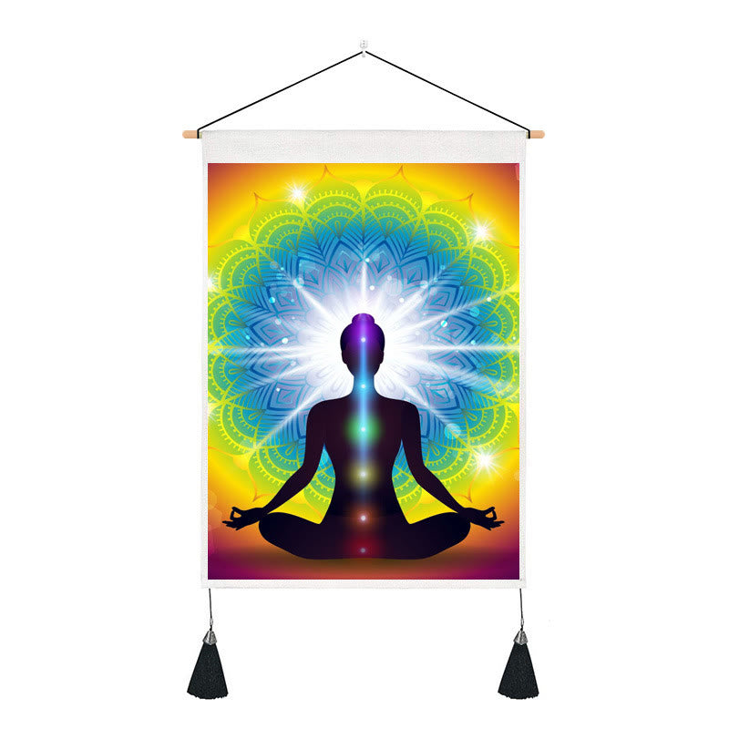 Olivenorma Zen Meditation Decorative Printed Chakra Tapestry - Chakras & Yellow - 35*50cm - image 3