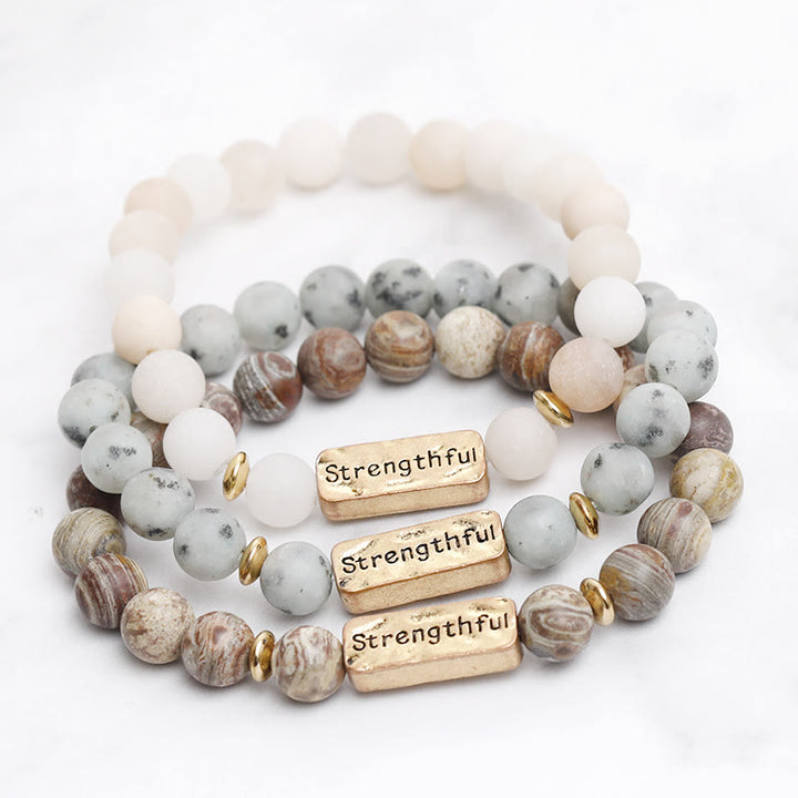 Olivenorma Natural Gemstone Strengthful Engraving Bracelet - image 0