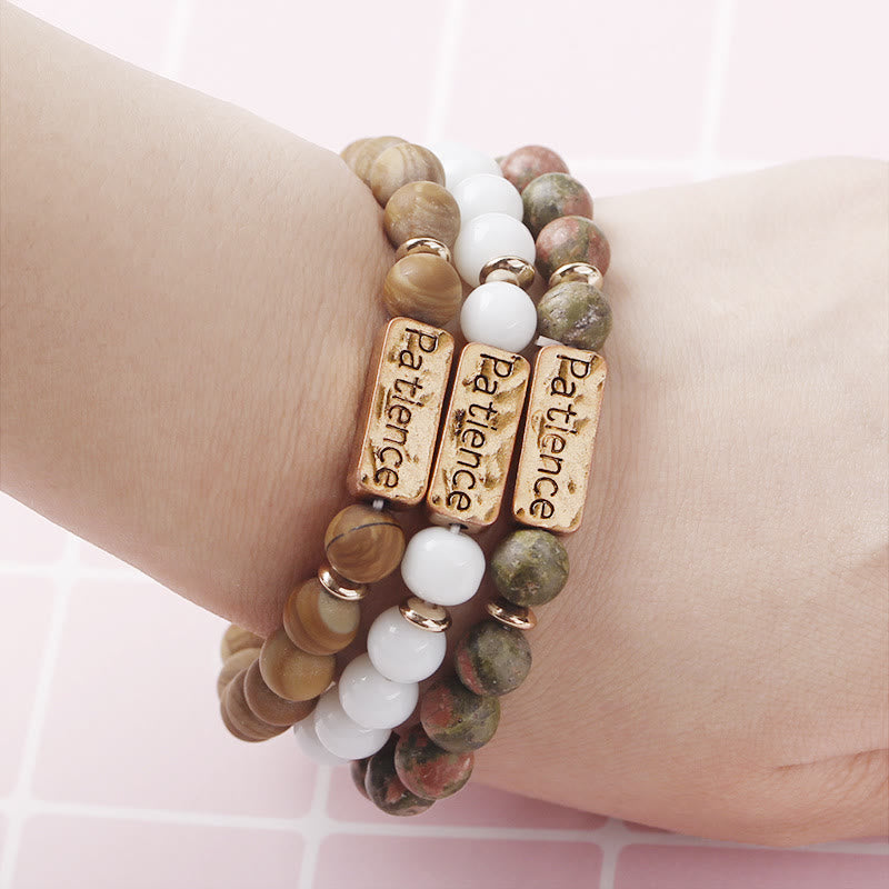 Olivenorma Natural Gemstone Mom Patience Engraving Bracelet - image 17