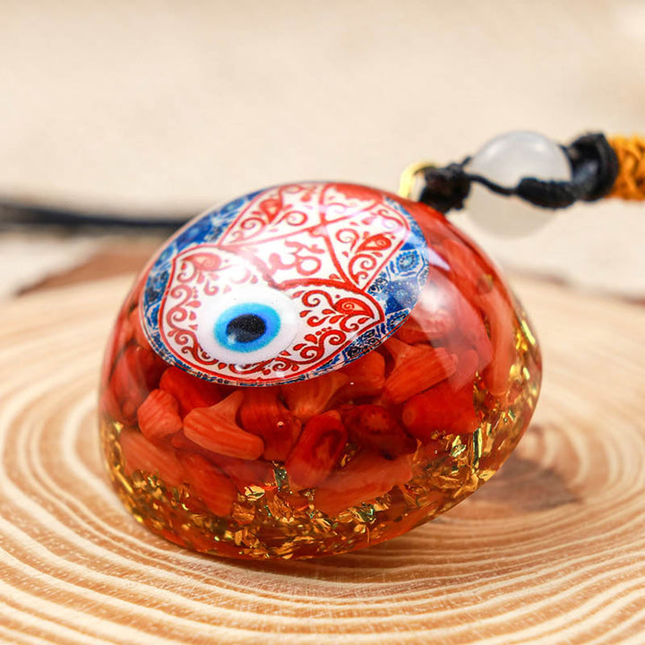 Red Coral Hamsa Balance Necklace - image 2