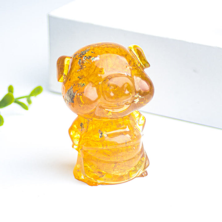 Olivenorma Piggy Lucky Gemstone Decoration - Citrine - image 3
