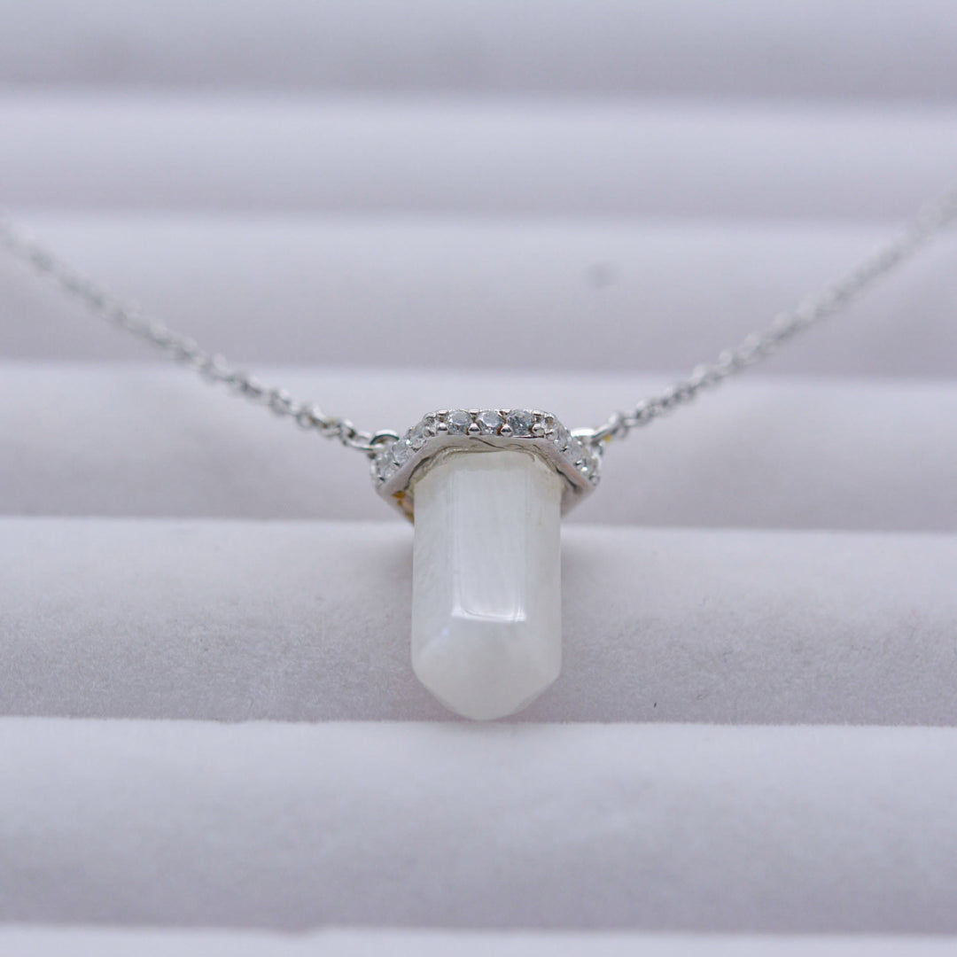 Olivenorma Hexagon Clear Quartz Silver Rose Gold Necklace - image 4