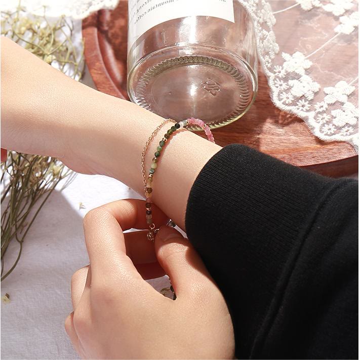 Olivenorma Tourmaline Gold Plated Copper Double Thin Bracelet - image 2