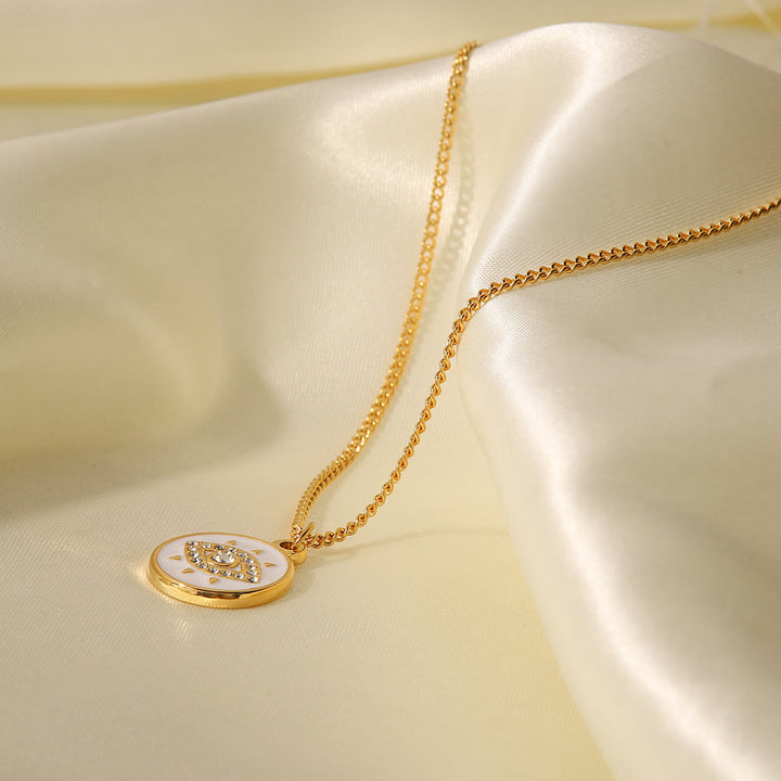 Olivenorma White Zircon Evil Eye Pendant Necklace - image 10