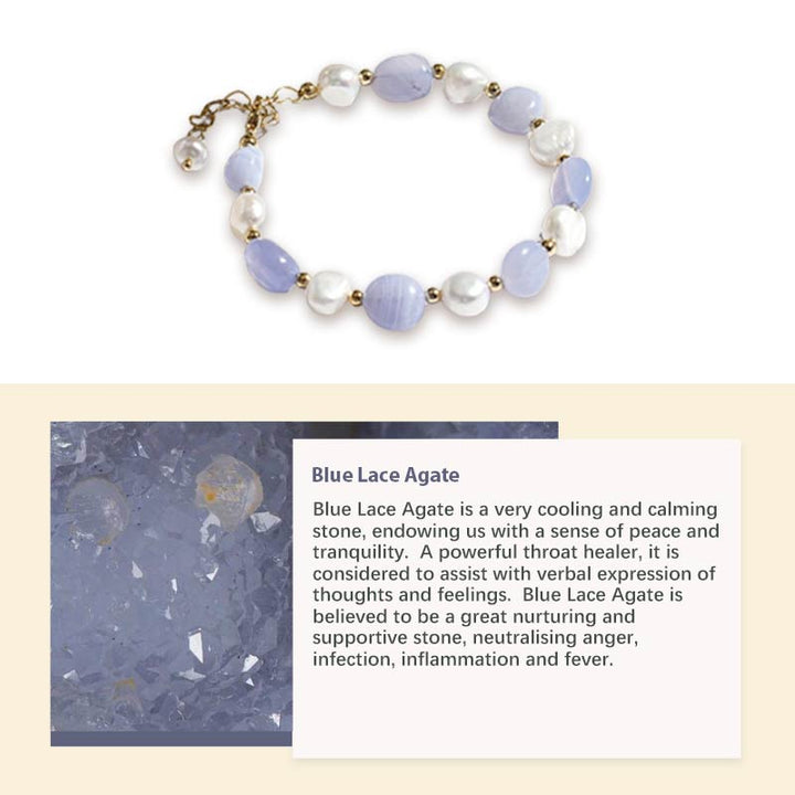 Natural Crystal Pearl Gemstone Bracelet - image 1