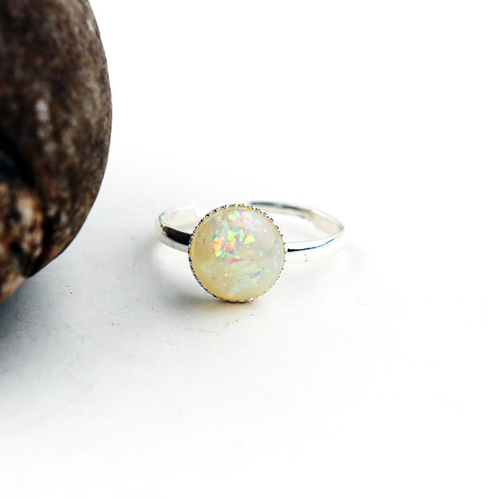 Olivenorma Opal Moonstone Simple Half Circle Adjustable Ring - image 10