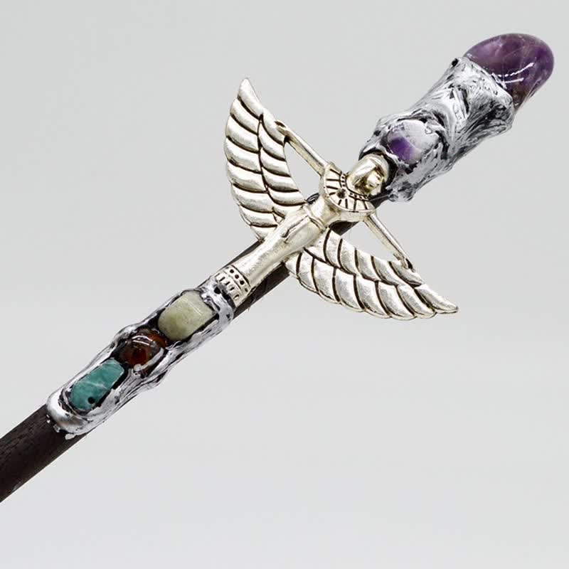 Olivenorma Witch Angel Natural Crystal Wands - Amethyst - Silver - image 19