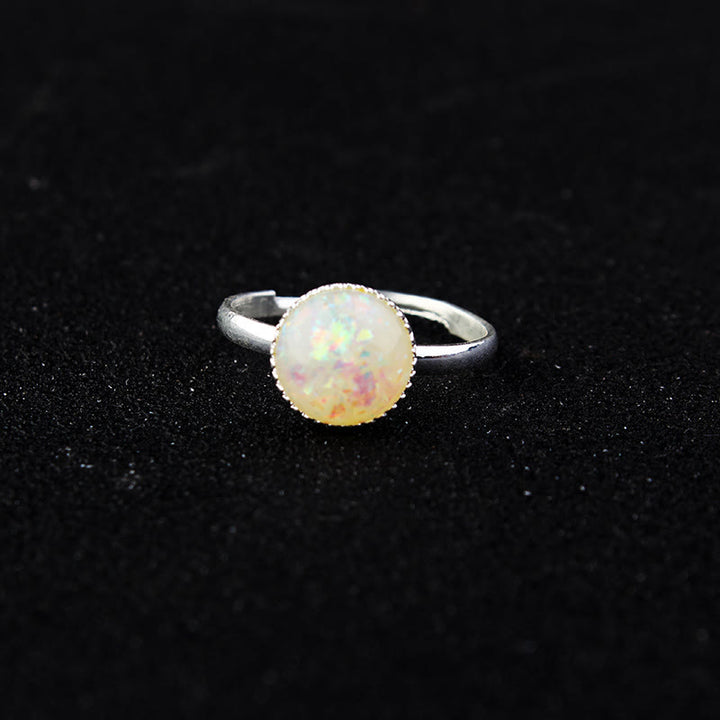 Olivenorma Opal Moonstone Simple Half Circle Adjustable Ring - image 8