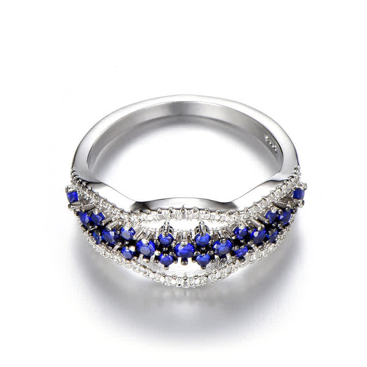 Olivenorma Creative Hollow Sapphire Blue Zircon Ring - image 8