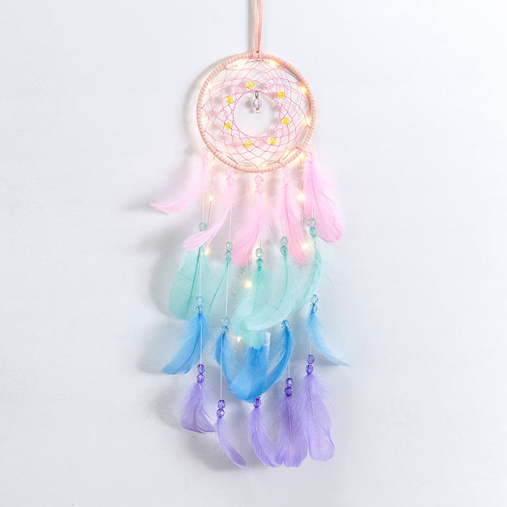 Olivenorma Colorful Acrylic Bead Feather Handmade Dream Catcher - image 2