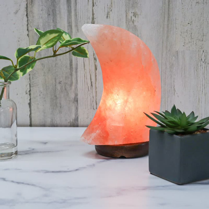 Olivenorma Crescent Moon Shape Himalayan Pink Salt Lamp - image 3