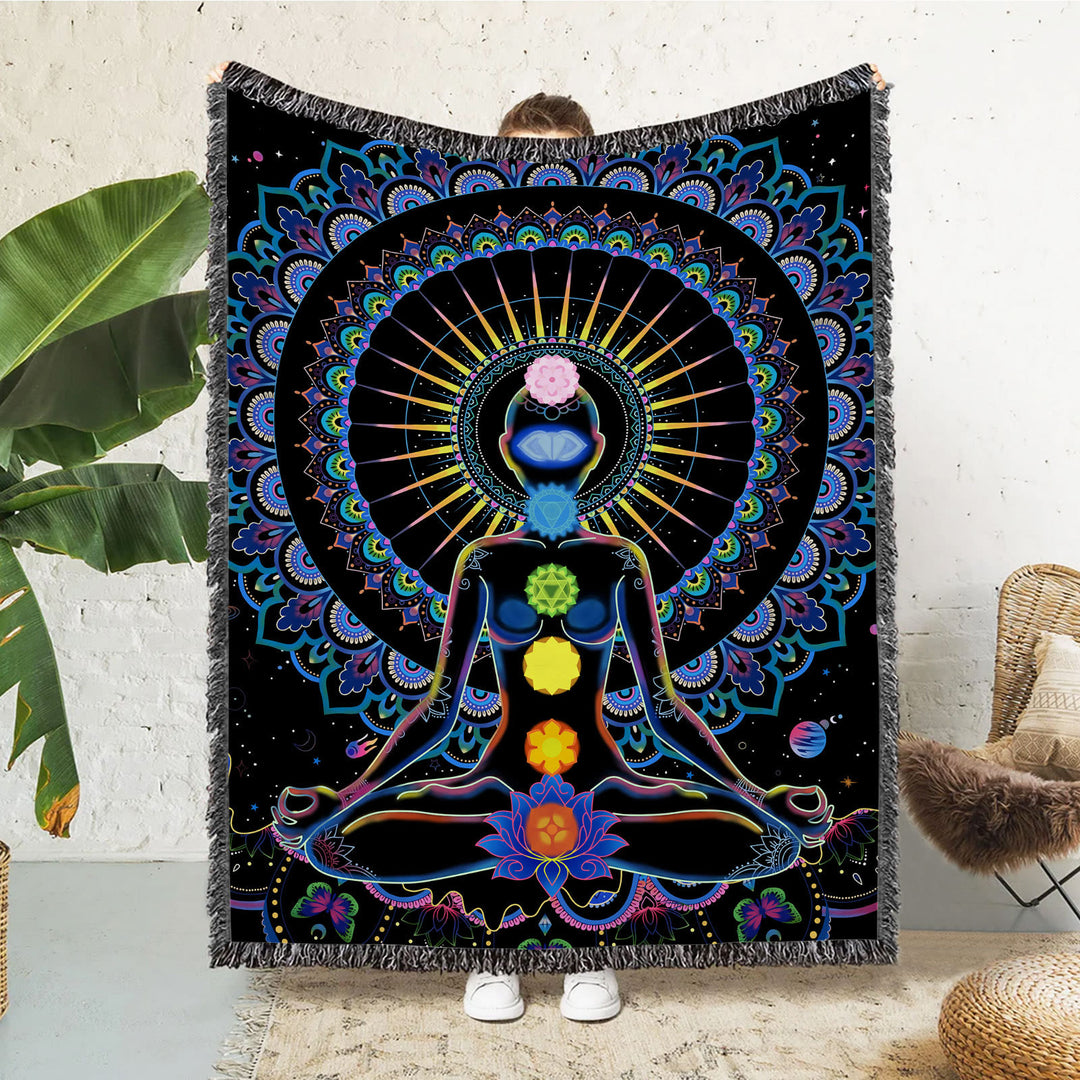 Olivenorma Meditation Chakra Pattern Lace Tassel Tapestry - Meditate on Chakras & Lace - 150X200cm - image 0