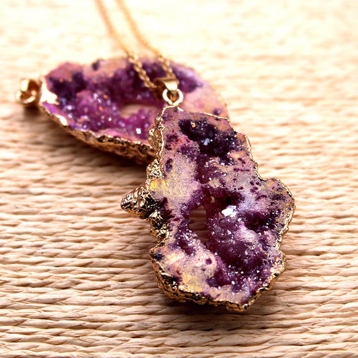 Natural Crystal Geode Pendant - image 3