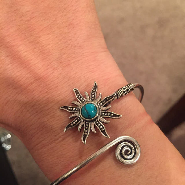 Retro Sunflower Turquoise Creative Bracelet - image 3