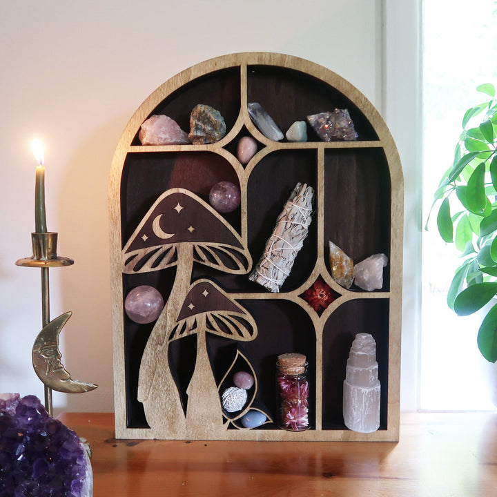 Olivenorma Celestial Mushroom Arch Crystal Shelf - 11.81"*15.74"*1.37"(30*40*3.5cm) - image 0