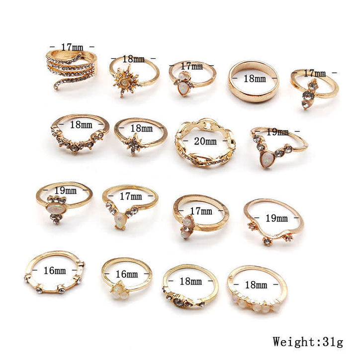 Olivenorma Vintage Opal 17 - Piece Ring Set - image 1