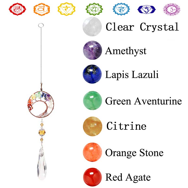 Olivenorma Chakra Reiki Tree Of Life Suncatcher - image 8
