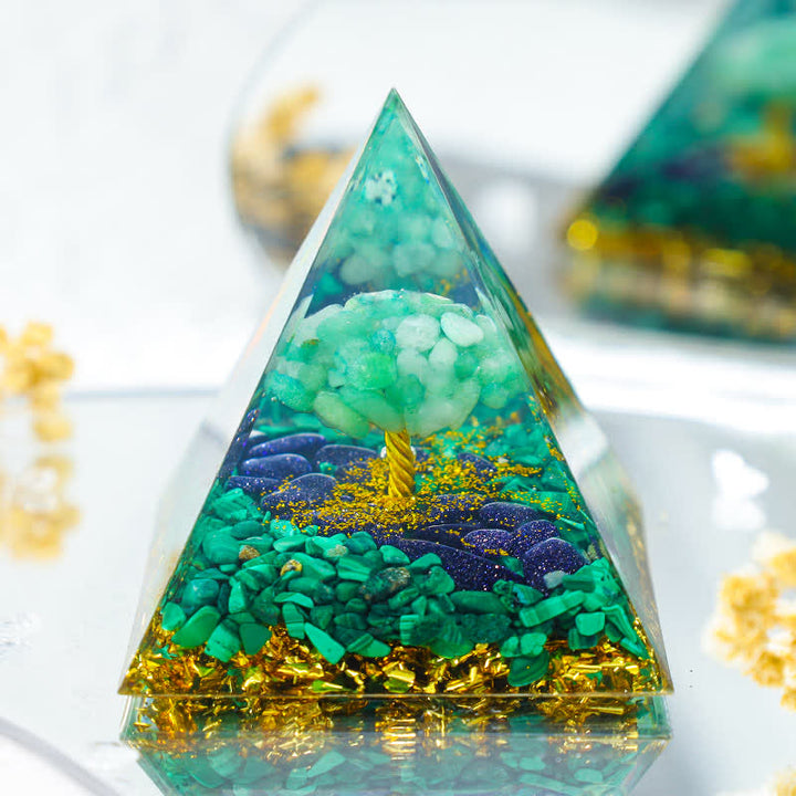 Olivenorma "Green Forest" - Malachite Tree Of Life Orgone Pyramid - image 1