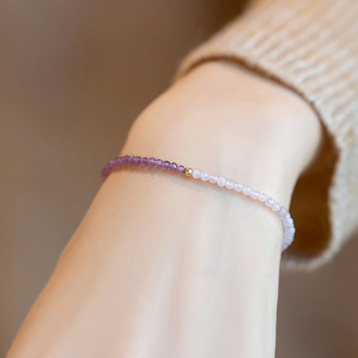 Wisteria - Amethyst With Clear Crystal Healling Gemstone Bracelet - image 2