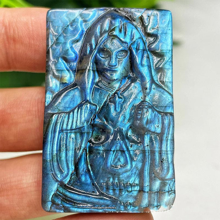 Olivenorma Natural Labradorite Moon Face Ornaments Gemstone Decoration - Death #Labradorite - image 20