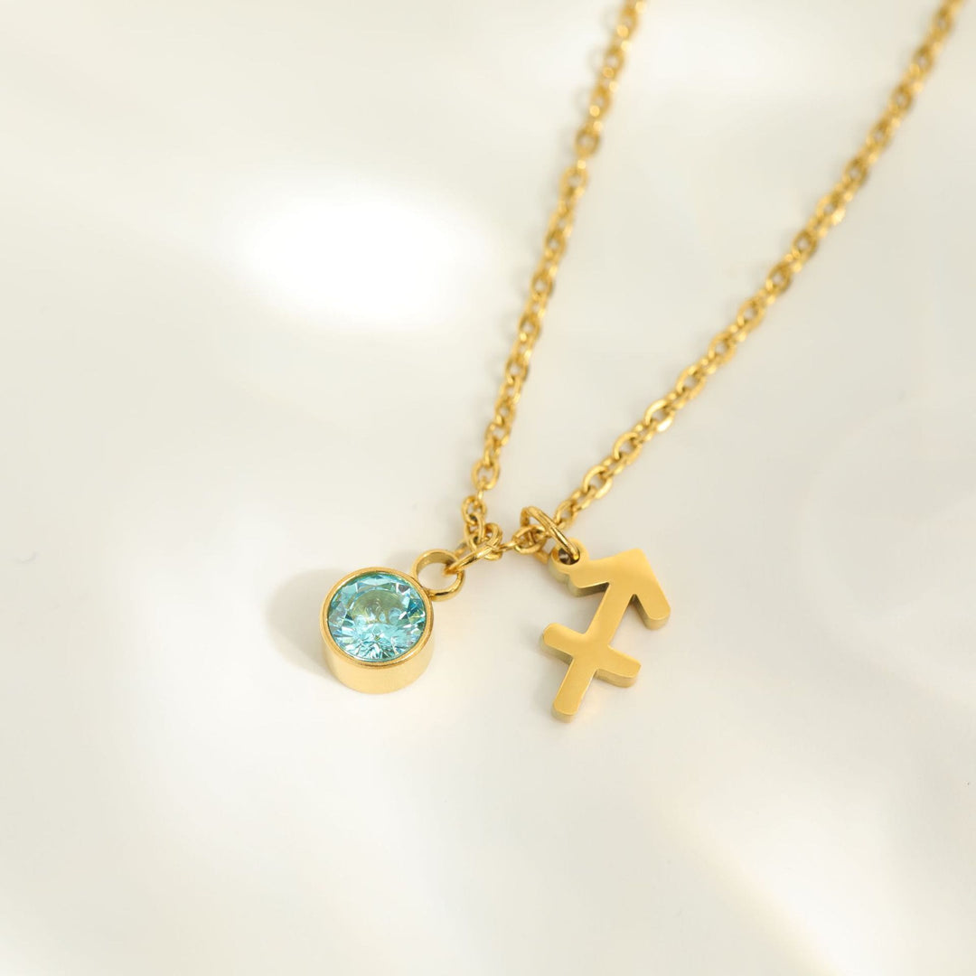 Olivenorma Zodiac Rune Birthstone Stainless Steel Necklace - image 36