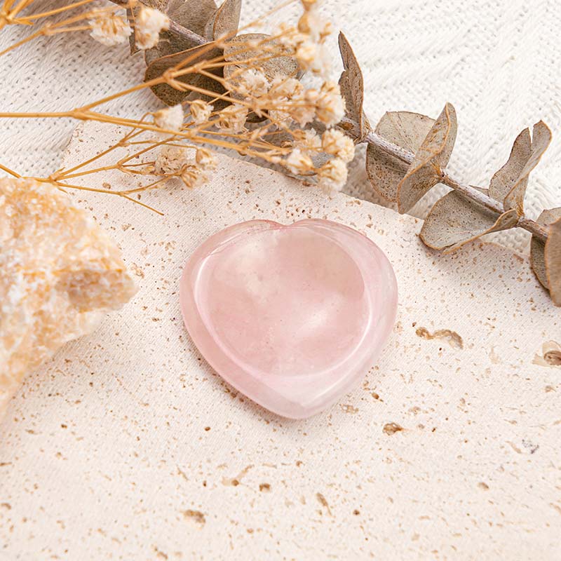 Olivenorma Rose Quartz Heart Worry Stone - Rose Quartz - image 0