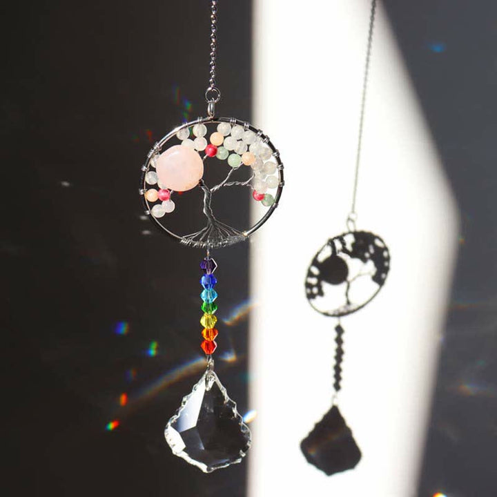 Colorful Tree of Life Crystal Wind Chime Suncatcher - image 8
