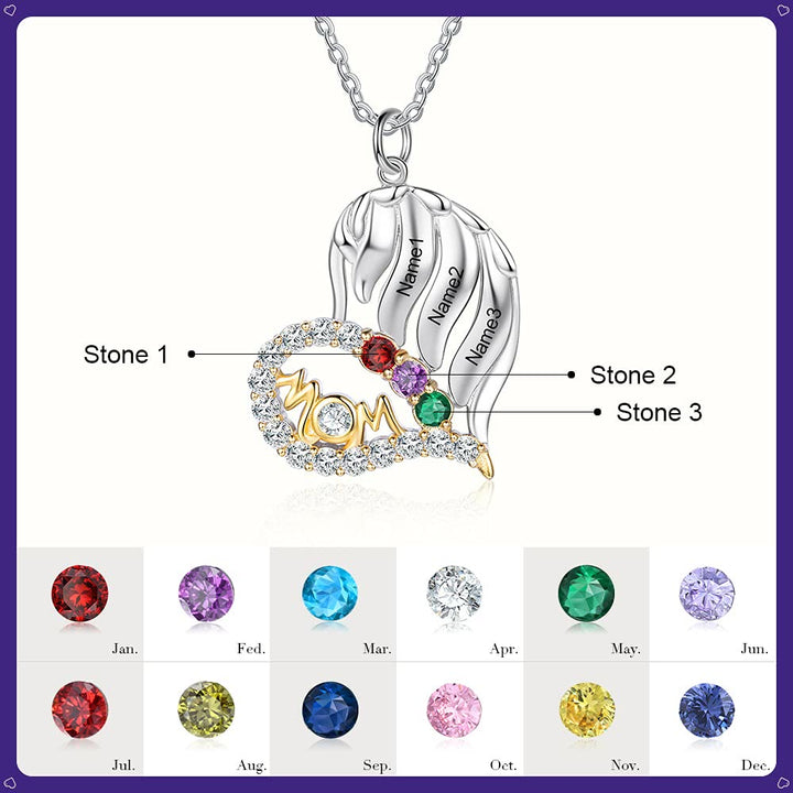 Olivenorma Mothers Birthstones Half Diamond Heart Necklace - image 8