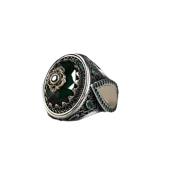 Olivenorma Water Drop Emerald Stacking Ring - image 4