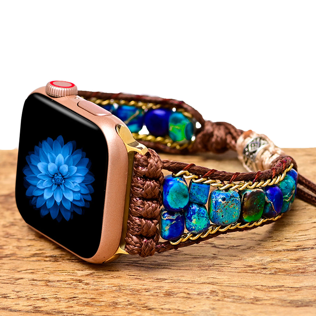 Olivenorma Blue Emperor Stone Apple Watch Strap Wrap Bracelet - Blue Emperor Stone - 42-45mm - image 0
