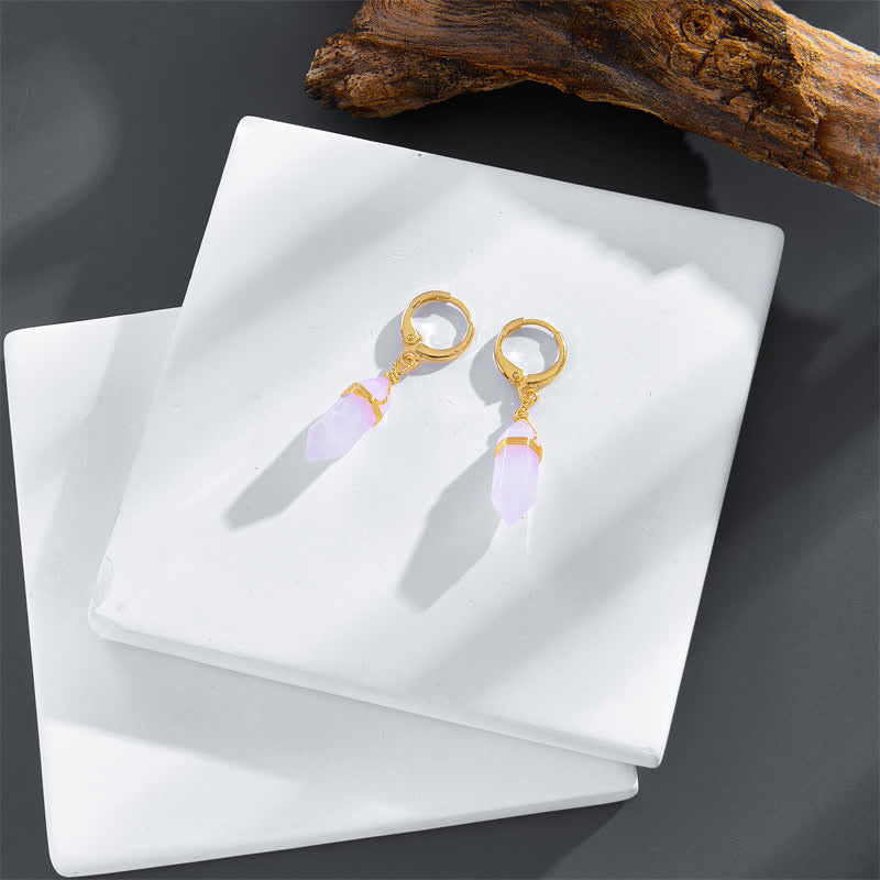 Natural Pink Opal Healing Earrings - image 1