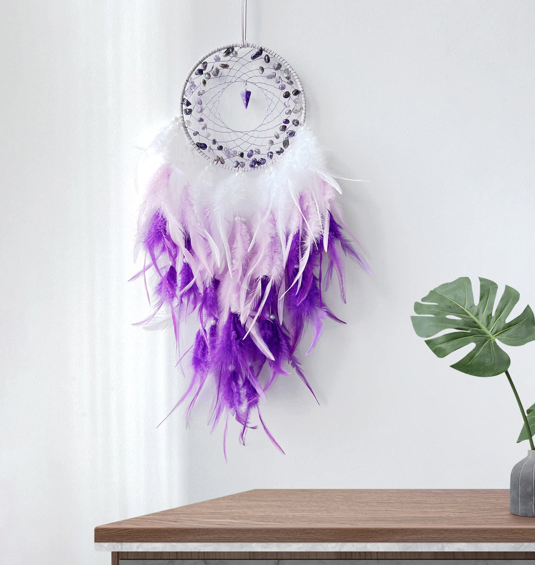 Olivenorma Amethyst Gravel Pendulum Pendant Purple Dream Catcher - image 9