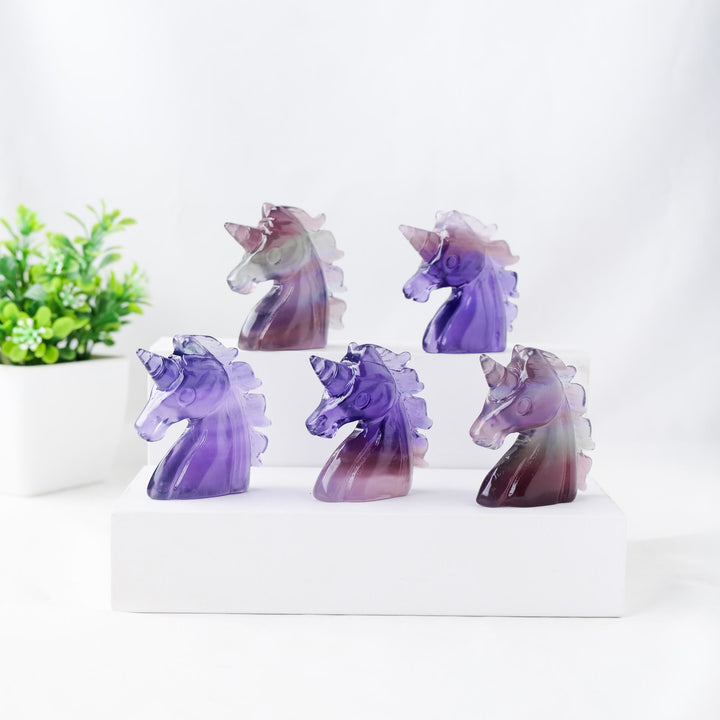 Olivenorma Natural Rainbow Fluorite Unicorn Gemstone Decoration - Rainbow Fluorite - image 0
