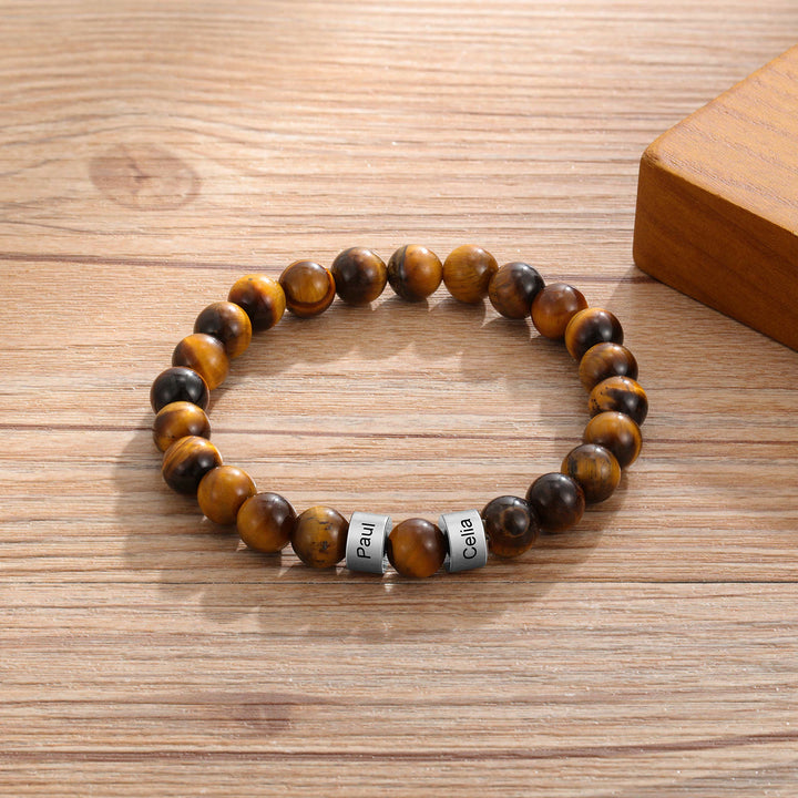 Olivenorma Natural Stone Engraving Personalized Beads Men Bracelet - image 51