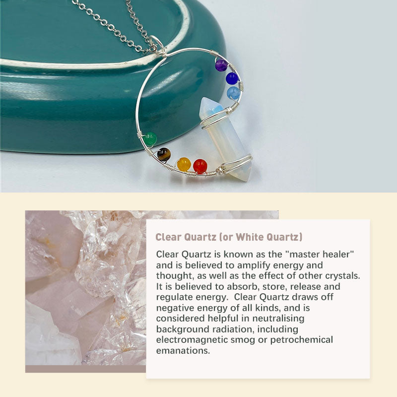 Olivenorma Chakra Orgone Color Swirl Necklace  - Clear Quartz - image 3