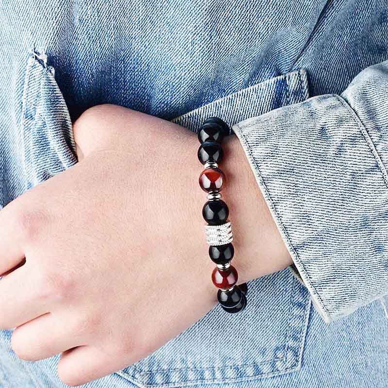 Olivenorma Red Tiger Eye Obsidian Men Bracelet - image 8
