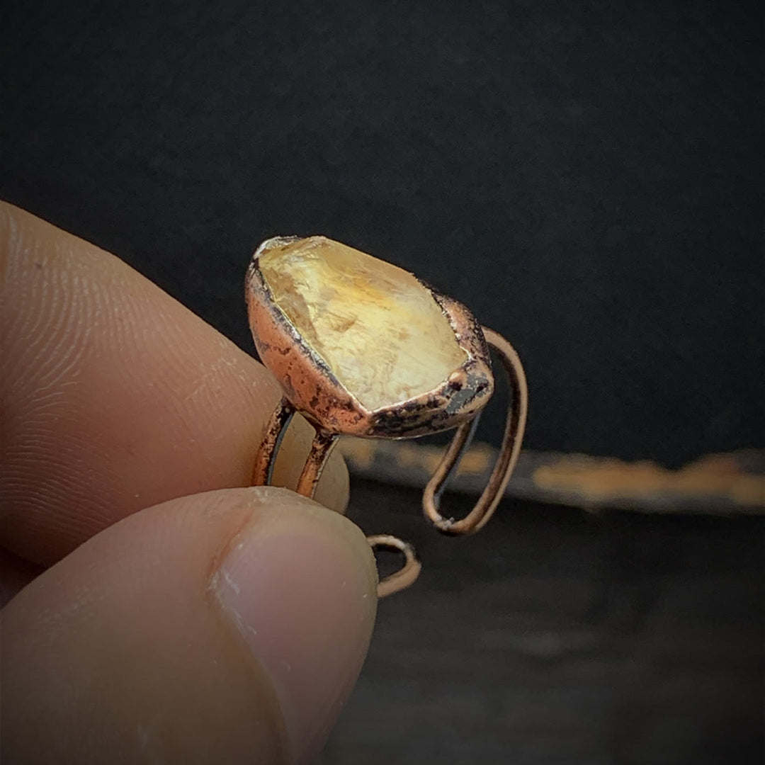 Olivenorma Natural Irregular Raw Stone Twelve Birthstone Adjustable Ring - image 70
