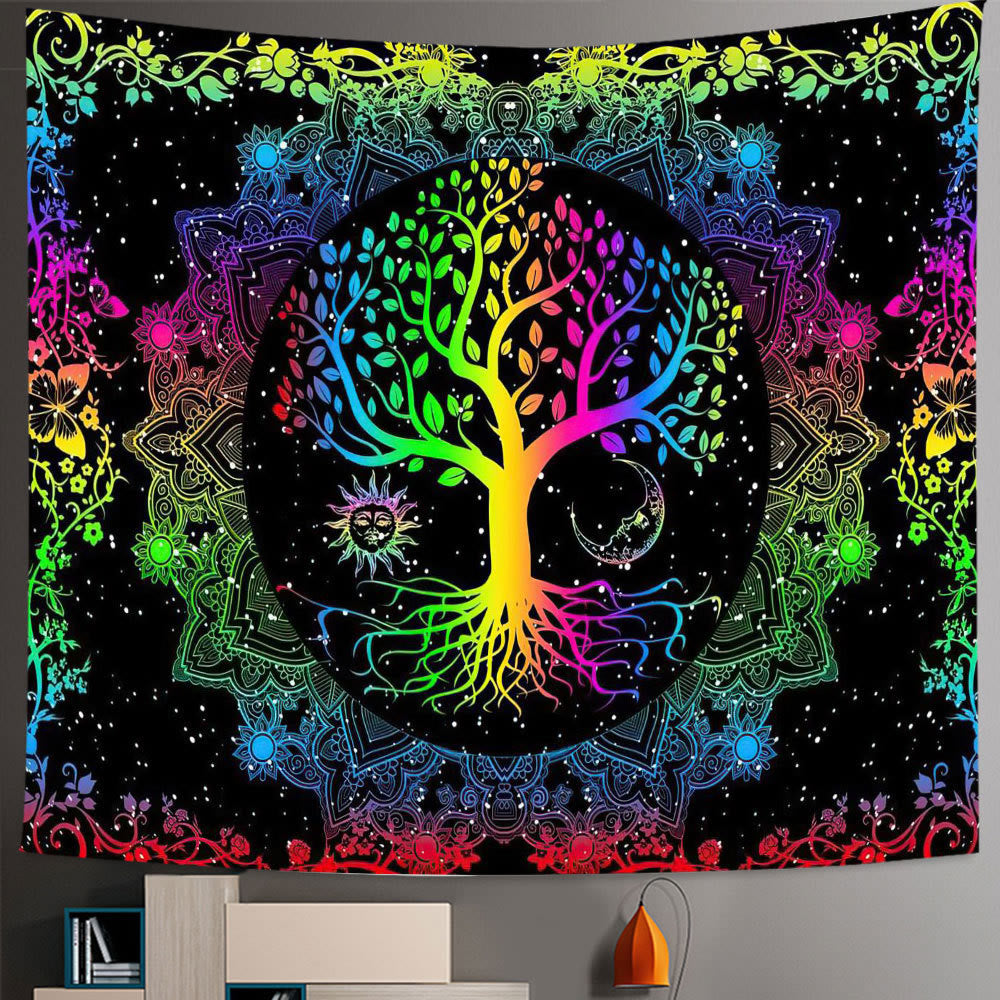 Olivenorma Seven Chakra Tree Of Life Boho Mandala Tapestry - Brushed Fabric - Tree of Life#3 - 98.42"*70.86"(250*180cm) - image 3