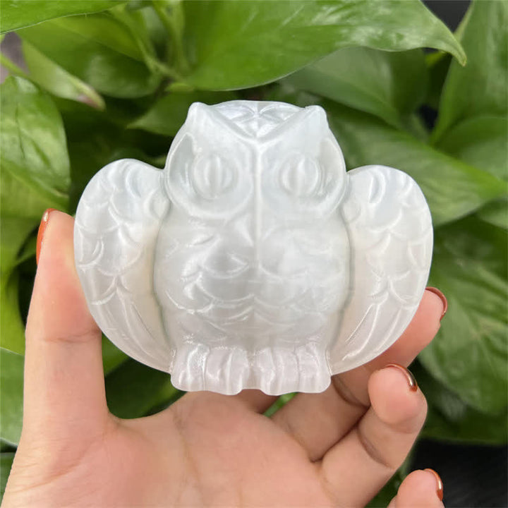Olivenorma Clear Crystal Owl Gemstone Decoration - Clear Crystal - image 0