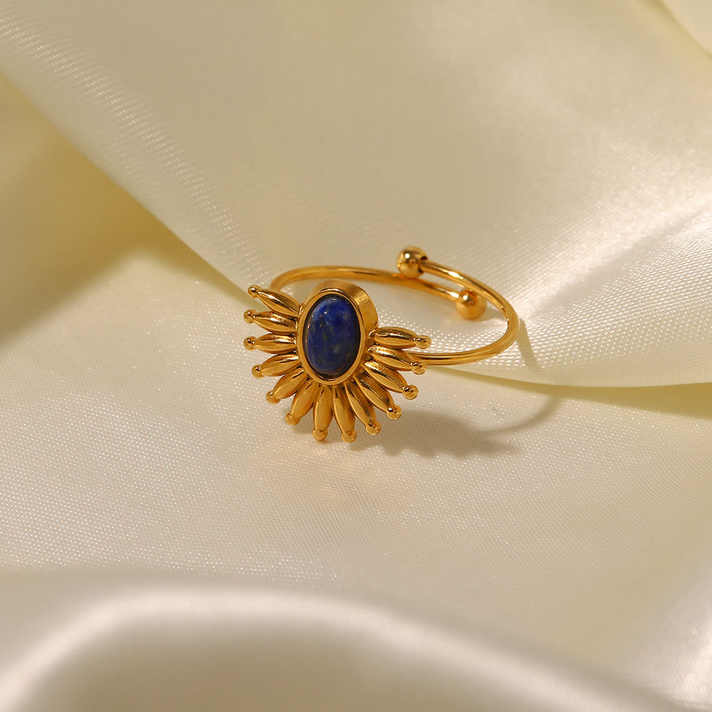Olivenorma Lapis Lazuli 18k Gold Plated Stainless Steel Ring - image 4