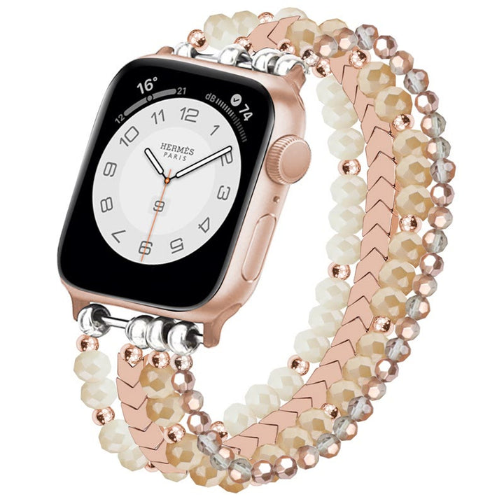 Olivenorma Alloy Arrow Crystal Beaded Watch Strap Bracelet - Rose Gold - 42-45mm - image 16