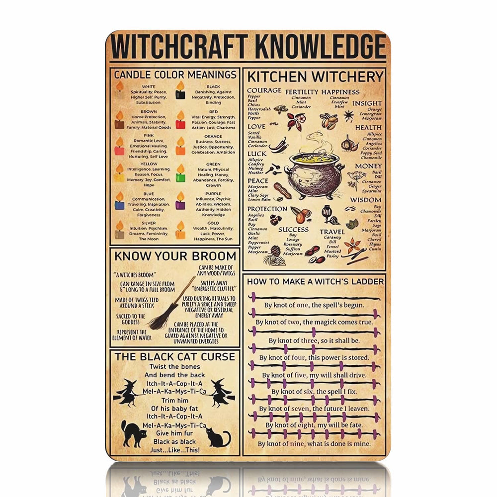 Olivenorma Vintage Witch Runes Metal Plate Wall Decor - image 1