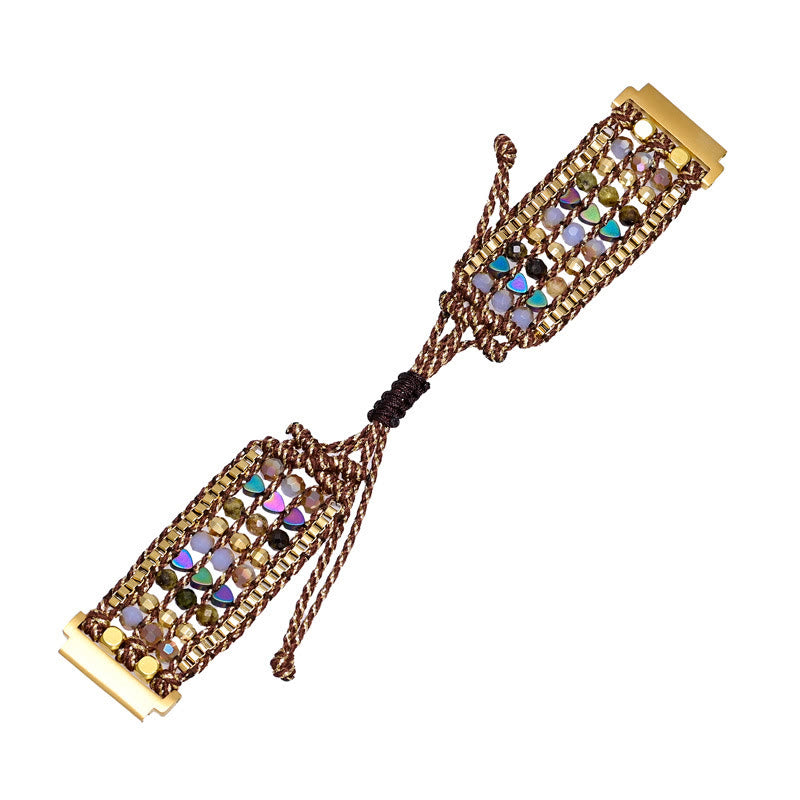 Olivenorma Hematite Crystal Beaded Braided Samsung Strap Bracelet - image 4