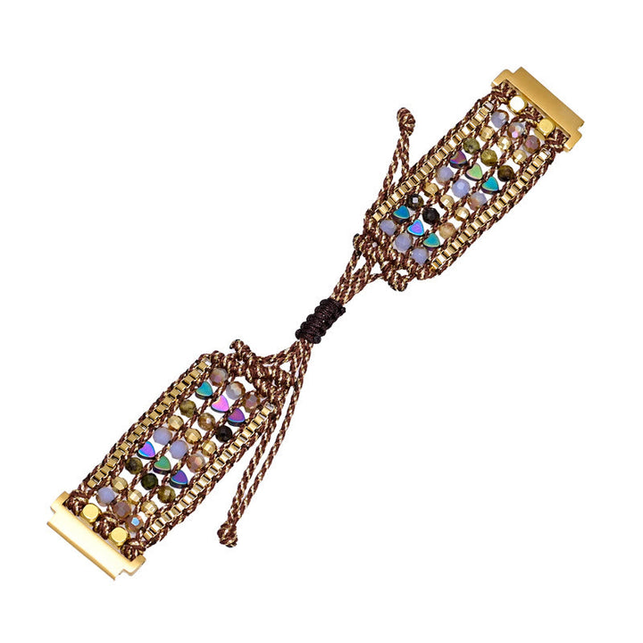 Olivenorma Hematite Crystal Beaded Braided Samsung Strap Bracelet - image 4