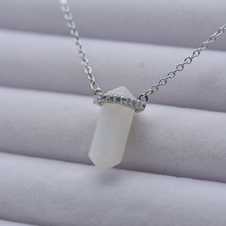 Olivenorma Hexagon Clear Quartz Silver Rose Gold Necklace - image 6