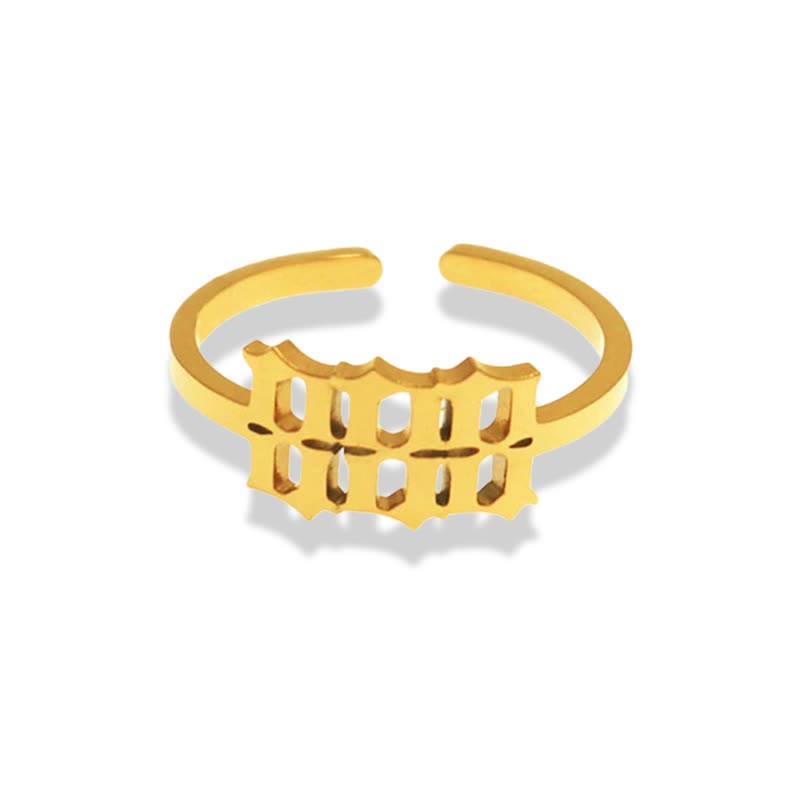 Angel Number Minimalist Lucky Ring - Gold - 888 - image 14