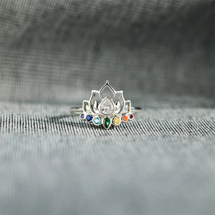 Olivenorma Lotus With 7 Chakras Yoga Rainbow Ring - image 6